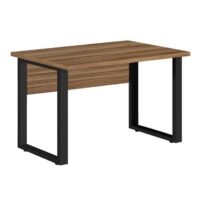 Mesa Escritório PÉ QUADRO 1,50×0,60m -S/ Gavetas – NOGAL SEVILHA/PRETO – 24472 Móveis Única Linha 40 mm