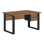 Mesa Escritório PÉ QUADRO 1,70×0,70m – C/ Gavetas – NOGAL SEVILHA/PRETO – 24475 Móveis Única Linha 40 mm 7