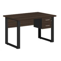 Mesa Escritório PÉ QUADRO – 1,20×0,60m – C/ Gavetas – MARSALA/PRETO – 25471 Móveis Única Linha 30 mm