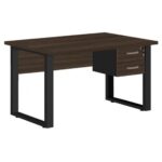 Mesa Escritório PÉ QUADRO 1,70×0,70m – C/ Gavetas – MARSALA/PRETO – 25475 Móveis Única Linha 30 mm 7