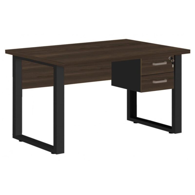 Mesa Escritório PÉ QUADRO 1,70×0,70m – C/ Gavetas – MARSALA/PRETO – 25475 Móveis Única Linha 30 mm 2