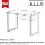 Mesa Escritório PÉ QUADRO – 1,20×0,60m – S/ Gavetas – MARSALA/PRETO – 25469 Móveis Única Linha 30 mm 7