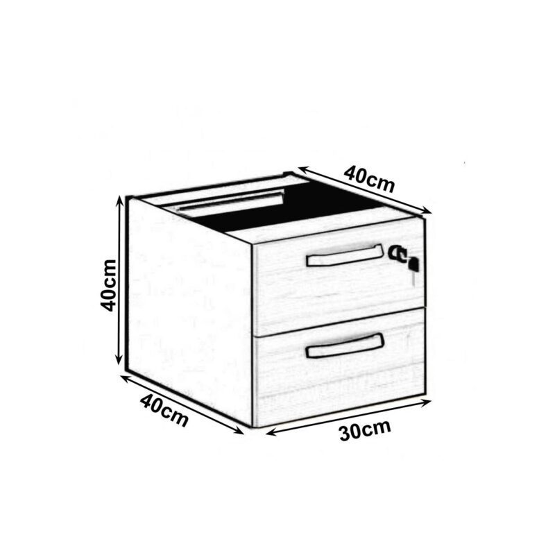 Mesa em L PÉ QUADRO (Mesa 1,70m + Mesa Auxiliar) – C/ Gavetas NOGAL SEVILHA/PRETO – 24479 Móveis Única Linha 40 mm 6