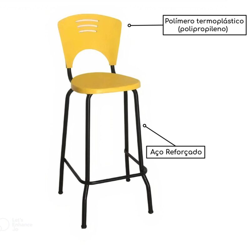 Banqueta Fixa Alta Piacere – Cor Amarelo – 34105 Móveis Única Banquetas 3