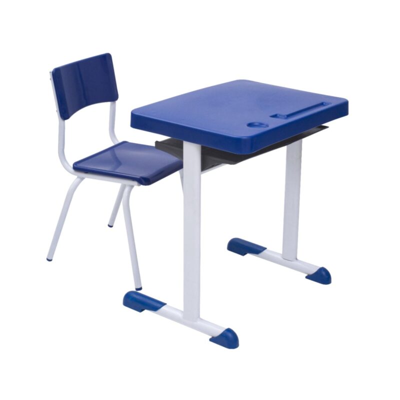 Kit Escolar Individual AZUL – (Mesa e Cadeira) – JUVENIL 06 a 09 Anos 40999 Móveis Única Conjunto Escolar 3