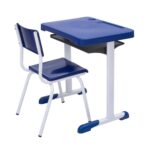 Kit Escolar Individual AZUL – (Mesa e Cadeira) – JUVENIL 06 a 09 Anos 40999 Móveis Única Conjunto Escolar 9