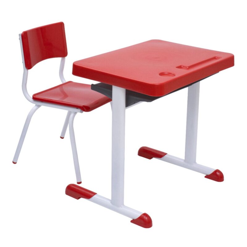 Kit Escolar Individual – (Mesa e Cadeira) – INFANTIL 03 a 06 Anos COR VERMELHO – 41090 Móveis Única Conjunto Escolar 5