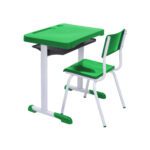 Kit Escolar Individual VERDE – (Mesa e Cadeira) – JUVENIL 06 a 09 Anos COR VERDE – 41084 Móveis Única Conjunto Escolar 9