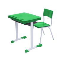 Kit Escolar Individual VERDE Mesa e Cadeira INFANTIL 03 a 06 Anos COR VERDE – 41088 Móveis Única Infantil