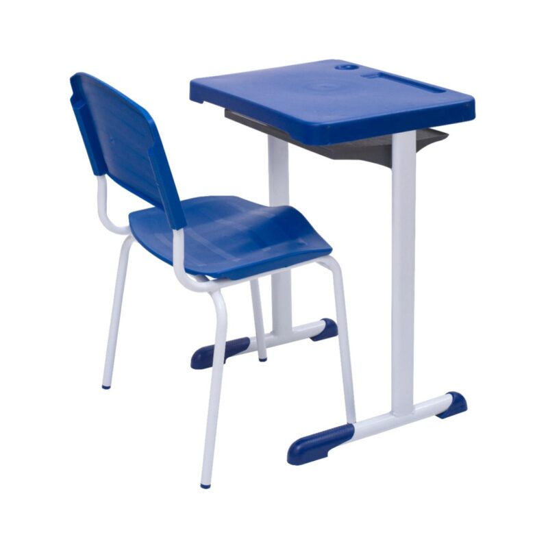 Kit Escolar Individual AZUL – (Mesa e Cadeira) – ADULTO – – COR AZUL – 40081 Móveis Única Conjunto Escolar 4