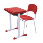 Kit Escolar Individual VERMELHO – (Mesa e Cadeira) – ADULTO – – COR VERMELHO – 40082 Móveis Única Conjunto Escolar 6