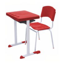 Kit Escolar Individual VERMELHO – (Mesa e Cadeira) – ADULTO – – COR VERMELHO – 40082 Móveis Única Adulto