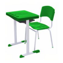 Kit Escolar Individual VERDE – (Mesa e Cadeira) – ADULTO – – COR VERDE – 40084 Móveis Única Conjunto Escolar