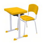 Kit Escolar Individual AMARELO – (Mesa e Cadeira) – ADULTO – – COR AMARELO – 40083 Móveis Única Conjunto Escolar 6