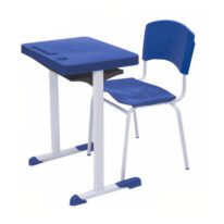 Kit Escolar Individual AZUL – (Mesa e Cadeira) – ADULTO – – COR AZUL – 40081 Móveis Única Adulto