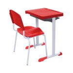 Kit Escolar Individual VERMELHO – (Mesa e Cadeira) – ADULTO – – COR VERMELHO – 40082 Móveis Única Conjunto Escolar 7