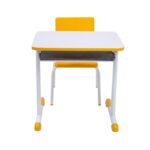 Kit Escolar Individual AMARELO – (Mesa e Cadeira) – JUVENIL – MDF – COR AMARELO – 40094 Móveis Única Conjunto Escolar 7