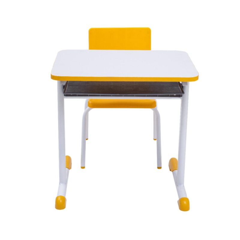 Kit Escolar Individual AMARELO – (Mesa e Cadeira) – JUVENIL – MDF – COR AMARELO – 40094 Móveis Única Conjunto Escolar 3