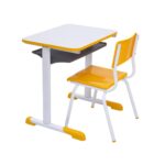 Kit Escolar Individual AMARELO – (Mesa e Cadeira) – JUVENIL – MDF – COR AMARELO – 40094 Móveis Única Conjunto Escolar 8