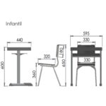 Kit Escolar Individual AZUL – (Mesa e Cadeira) – INFANTIL – MADEIRA – COR AZUL – 40085 Móveis Única Infantil 9