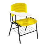 Cadeira Universitária Plástica com Prancheta MDF – COR AMARELO 34019 Móveis Única Carteira Escolar 5