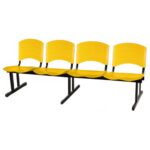 Cadeira Longarina PLASTICA 4 Lugares Cor Amarelo 33097 Móveis Única Longarinas 6