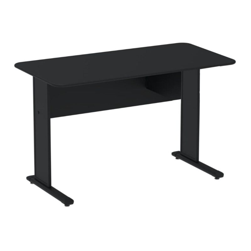 Mesa Escritório 1,50×0,60m s/ Gavetas – Cor Preto 44092 Móveis Única Linha 15 mm 2