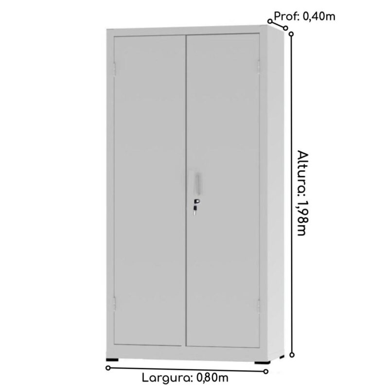 Armário de Aço PA 80 #26 1,98×0,80×0,40m – NOBRE – CZ/CZ – 12131 Móveis Única Armário de Aço 4