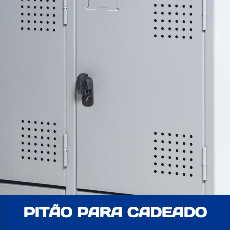 Armário Roupeiro de Aço c/ 12 Portas PEQUENAS – 1,95×0,92×0,40m – SA – CZ/CZ – 14001 Móveis Única Roupeiro de Aço 6