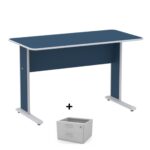 Mesa Escritório 1,20×0,60m c/ Gavetas – Cor Azul – 44085 Móveis Única Linha 15 mm 7