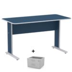 Mesa Escritório 1,50×0,60m c/ Gavetas – Cor Azul – 44087 Móveis Única Linha 15 mm 6