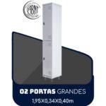 Armário Roupeiro de Aço c/ 02 Portas GRANDES – 1,95×0,34×0,40m – SA – CZ/CZ – 14007 Móveis Única Roupeiro de Aço 6