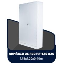 Armário de Aço PA 120 #26 – 1,98×1,20×0,40m – SA – 13121 Móveis Única Armário de Aço