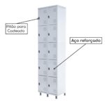 Armário Roupeiro de Aço c/ 10 Portas PEQUENAS – 1,95×0,62×0,40m – SA – CZ/CZ – 14010 Móveis Única Roupeiro de Aço 8