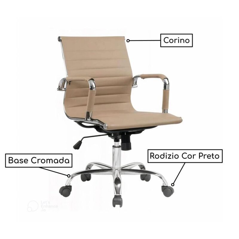 Cadeira DIRETOR Charles Eames Esteirinha FENDI – 32890 Móveis Única Presidente 3