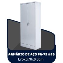 Armário de Aço PA 75 #26 – 1,75×0,70×0,30m – SA – 13119 Móveis Única Armário de Aço