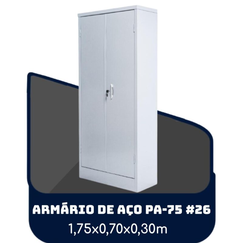 Armário de Aço PA 75 #26 – 1,75×0,70×0,30m – SA – 13119 Móveis Única Armário de Aço 2