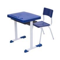 Kit Escolar Individual AZUL – (Mesa e Cadeira) – INFANTIL 03 a 06 Anos 41089 Móveis Única Infantil