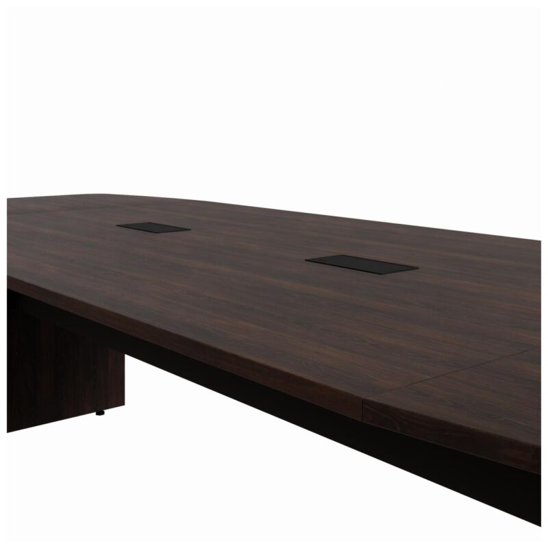 Mesa de Reunião Diretoria ABAULADA – 2,80×1,20m MARSALA/PRETO – 21016 Móveis Única Mesa de Reunião 3