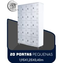 Roupeiro de Aço 20 portas Pequenas – 1,95×1,25×0,40m – CZ/CZ – SA – 14004 Móveis Única Roupeiro de Aço