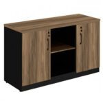 Armário Baixo Credenza – 1,20×0,74X0,45m NOGAL SEVILHA/PRETO – 21412 Móveis Única Linha 40 mm 7