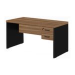 Mesa de Escritório com Gavetas 1,20×0,60m NOGAL SEVILHA/PRETO – 21471 Móveis Única Linha 40 mm 9