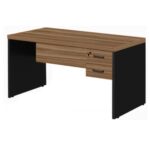 Mesa de Escritório com Gavetas 1,50×0,60m NOGAL SEVILHA/PRETO – 21473 Móveis Única Linha 40 mm 8