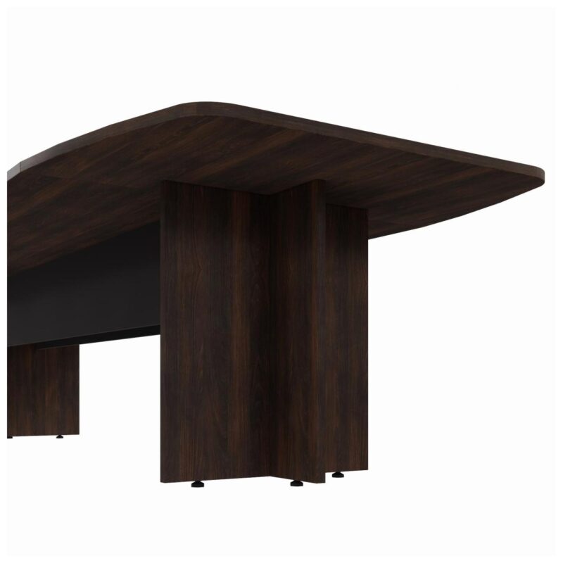 Mesa de Reunião Diretoria ABAULADA – 2,80×1,20m MARSALA/PRETO – 21016 Móveis Única Mesa de Reunião 4