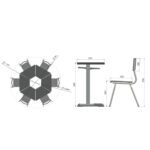 Conjunto HEXAGONAL Mesas e Cadeiras – 06 A 09 anos – INFANTO JUVENIL 42000 Móveis Única Conjunto Escolar 12