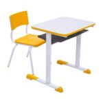 Kit Escolar Individual AMARELO – (Mesa e Cadeira) – JUVENIL – MDF – COR AMARELO – 40094 Móveis Única Conjunto Escolar 6