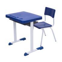 Kit Escolar Individual AZUL – (Mesa e Cadeira) – JUVENIL 06 a 09 Anos 40999 Móveis Única Conjunto Escolar