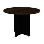 Mesa de Reunião Redonda -1,10×1,10×0,73m – MARSALA / PRETO – 51011 Móveis Única Linha 30 mm 6