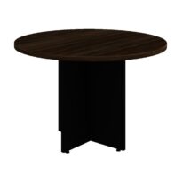 Mesa de Reunião Redonda -1,10×1,10×0,73m – MARSALA / PRETO – 51011 Móveis Única Linha 30 mm