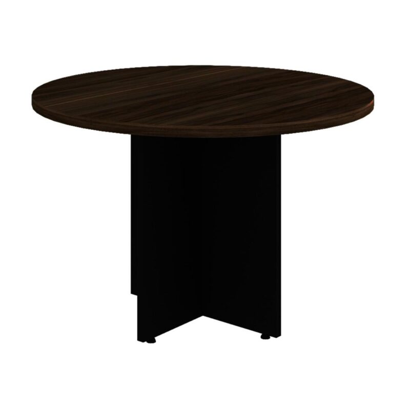 Mesa de Reunião Redonda -1,10×1,10×0,73m – MARSALA / PRETO – 51011 Móveis Única Linha 30 mm 2